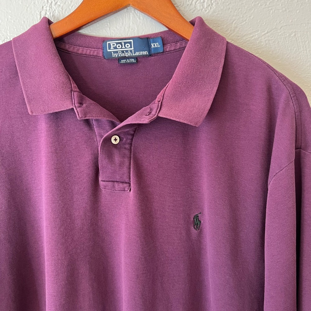 Polo Ralph Lauren Mens XXL Purple Short Sleeve Cotton Pony Logo Polo Shirt